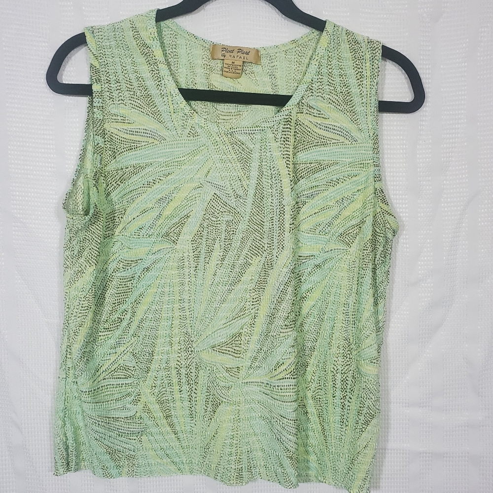 VINTAGE PLEAT PLEAT BY RAFAEL Sleeveless Blouse Size Medium